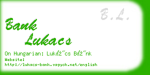 bank lukacs business card